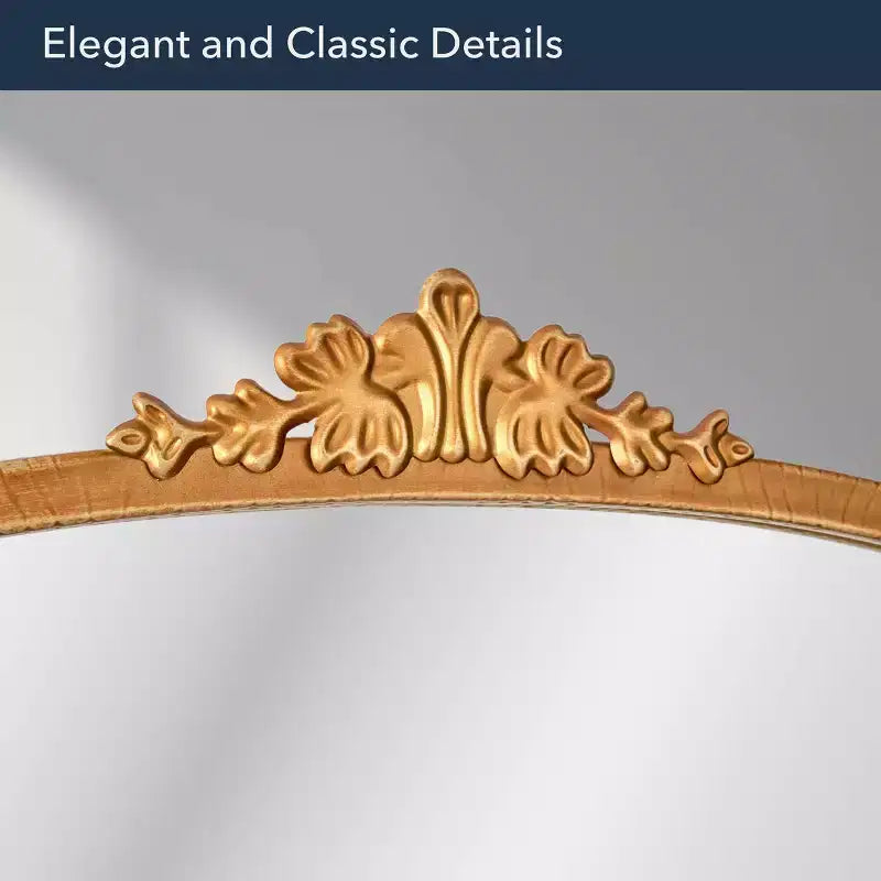 Miroir mural décoratif en métal orné 58,4 x 75 cm – Or antique, d'inspiration baroque