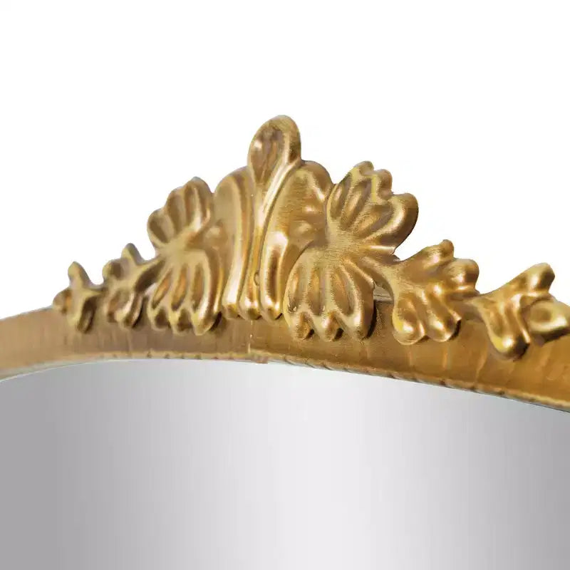 Miroir mural décoratif en métal orné 58,4 x 75 cm – Or antique, d'inspiration baroque