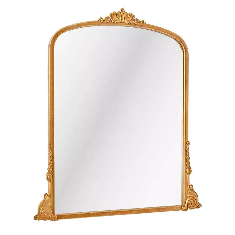 Miroir mural décoratif en métal orné 58,4 x 75 cm – Or antique, d'inspiration baroque