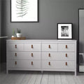 Commode double horizontale à 8 tiroirs en finition blanche