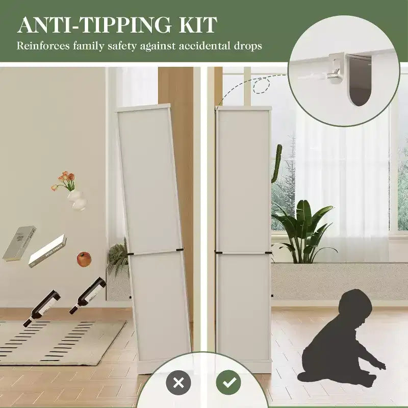Meuble de rangement de 190 cm avec éclairage LED, étagères en verre trempé et porte-bouteilles
