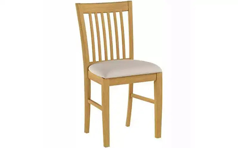 Lot de 2 chaises de salle à manger rembourrées avec cadre en hévéa asiatique et assise en lin
