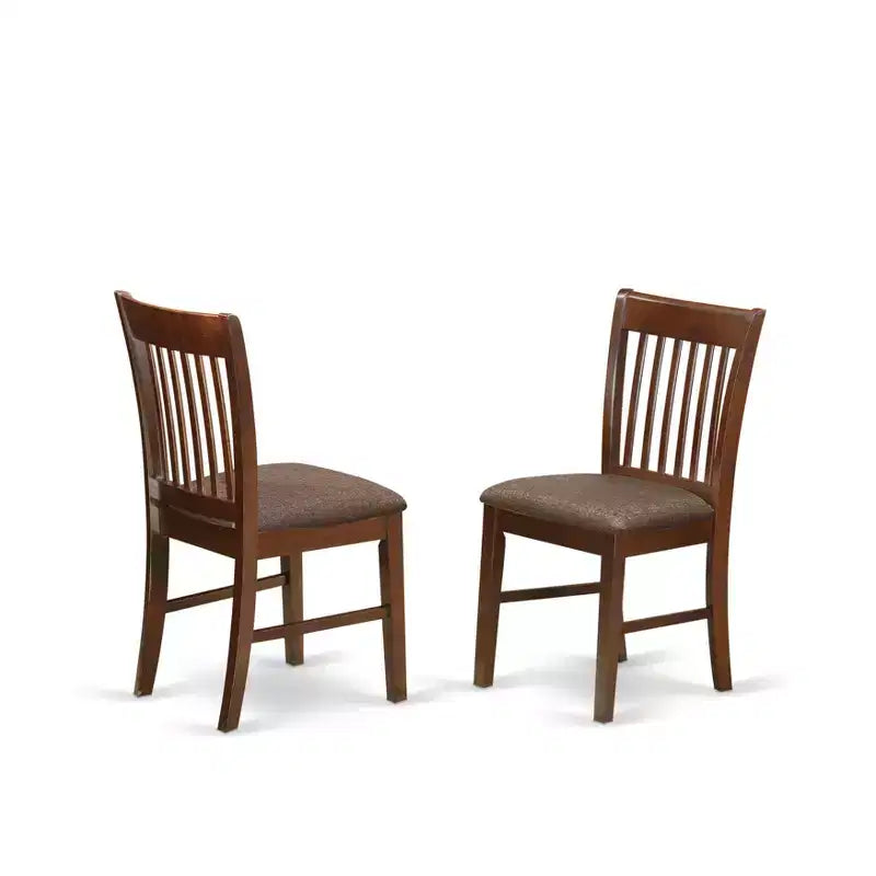 Lot de 2 chaises de salle à manger rembourrées avec cadre en hévéa asiatique et assise en lin