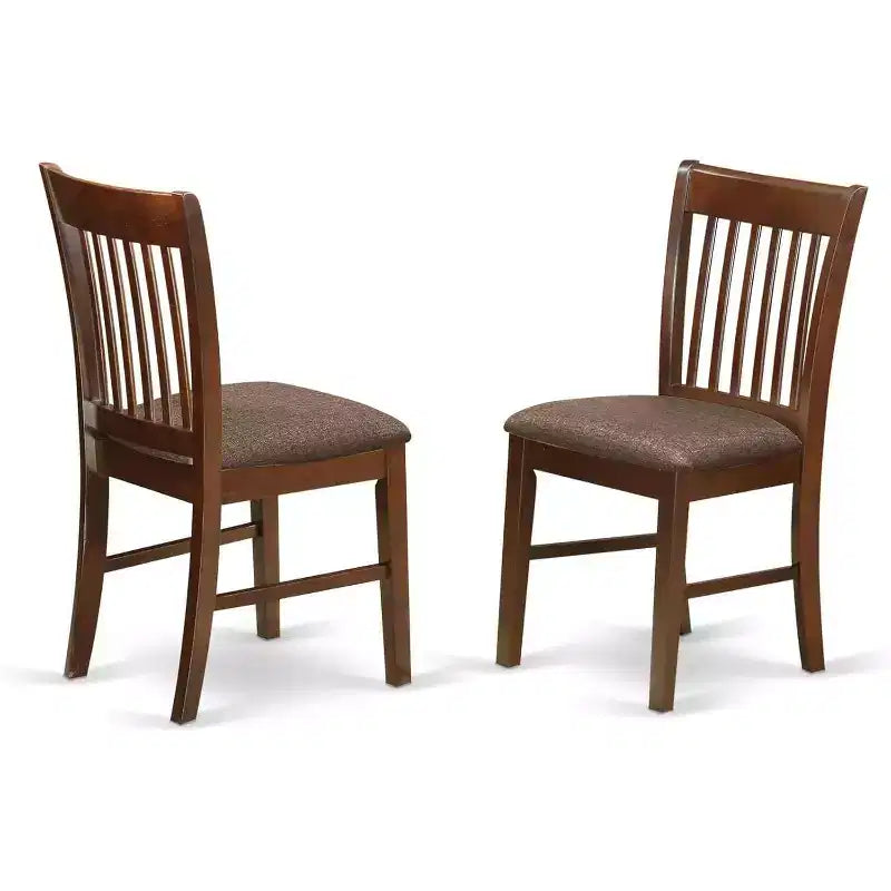 Lot de 2 chaises de salle à manger rembourrées avec cadre en hévéa asiatique et assise en lin