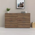 Commode double à 8 tiroirs - Fini noyer