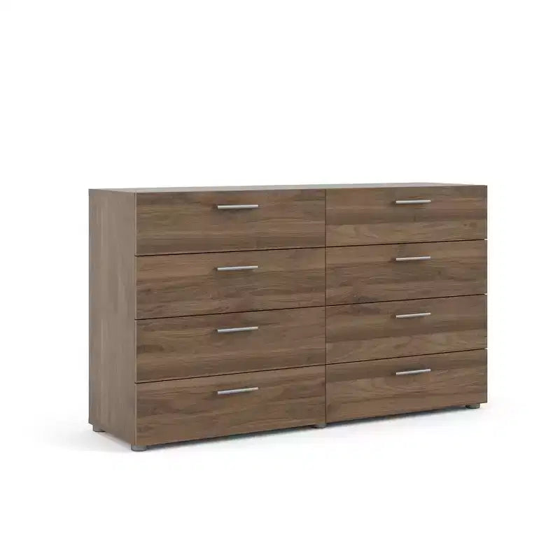 Commode double à 8 tiroirs - Fini noyer
