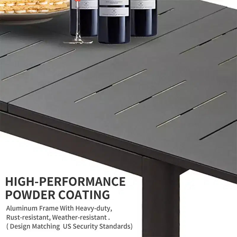 Table à manger extensible en aluminium pour terrasse, 165-241 cm, 6-8 places