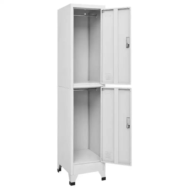 Armoire métallique – Grise, style industriel, 2 casiers