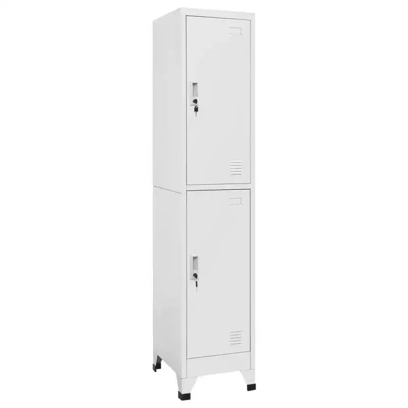Armoire métallique – Grise, style industriel, 2 casiers