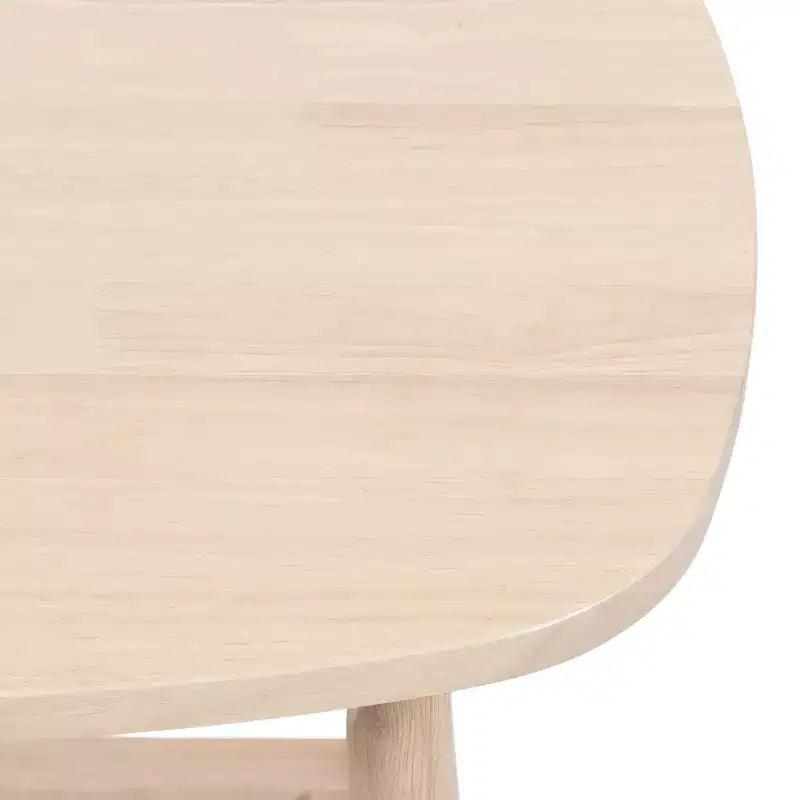 Table d'appoint en bois à deux niveaux avec étagère à lattes - Finition naturelle