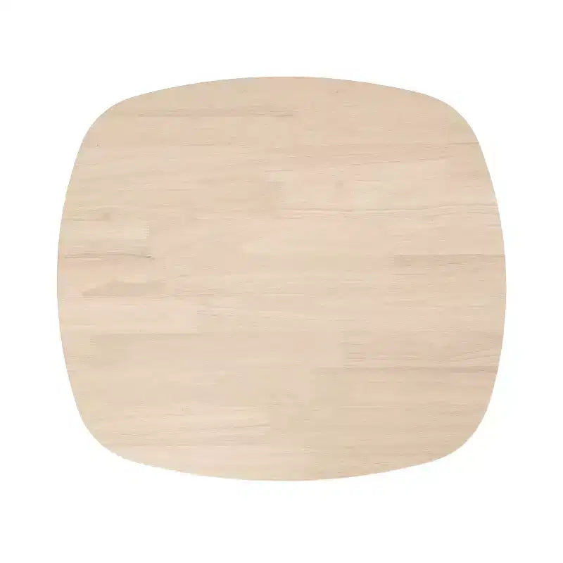 Table d'appoint en bois à deux niveaux avec étagère à lattes - Finition naturelle