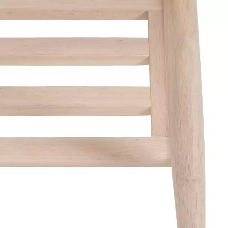 Table d'appoint en bois à deux niveaux avec étagère à lattes - Finition naturelle
