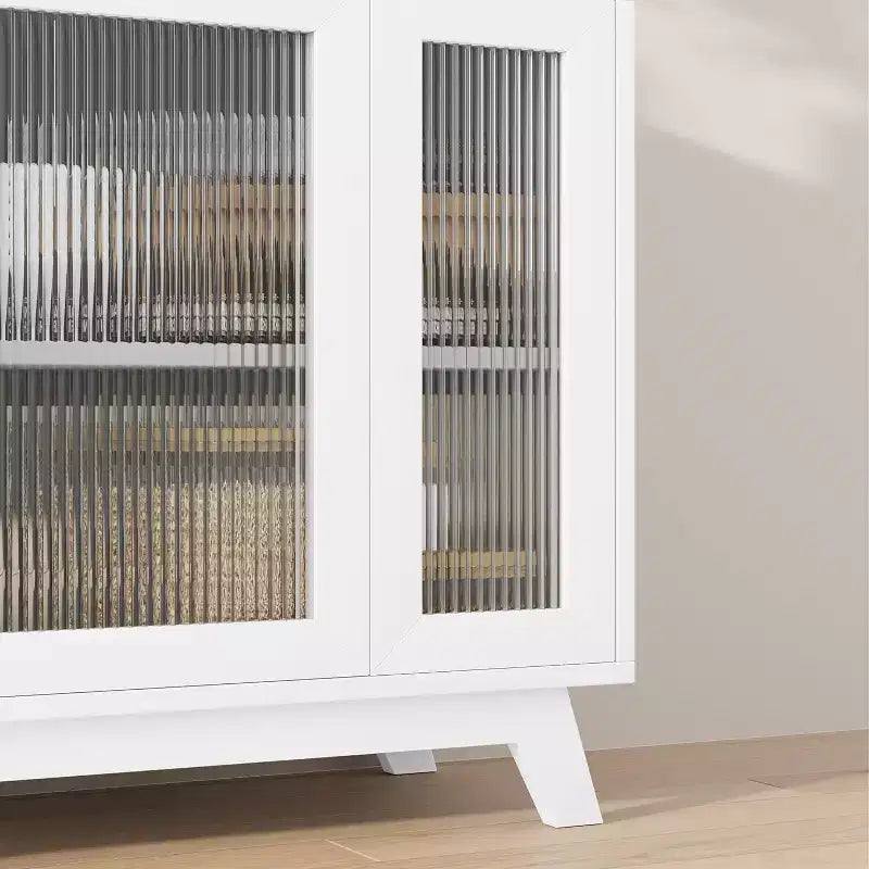 Buffet de 36 po avec porte en verre cannelé et étagère réglable