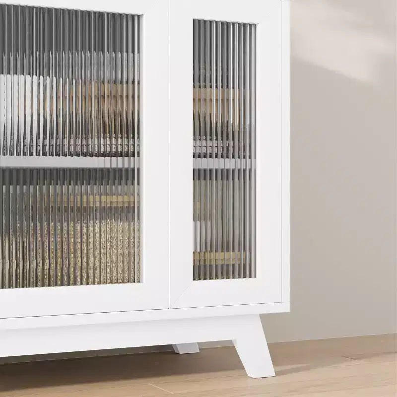 Buffet de 36 po avec porte en verre cannelé et étagère réglable
