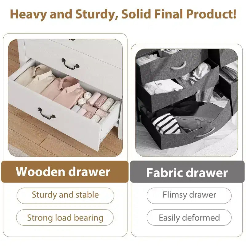 Commode de chambre verticale à 5 tiroirs en bois de ferme de 114,8 cm de haut avec rangement, meuble de rangement autonome pour chambre à coucher