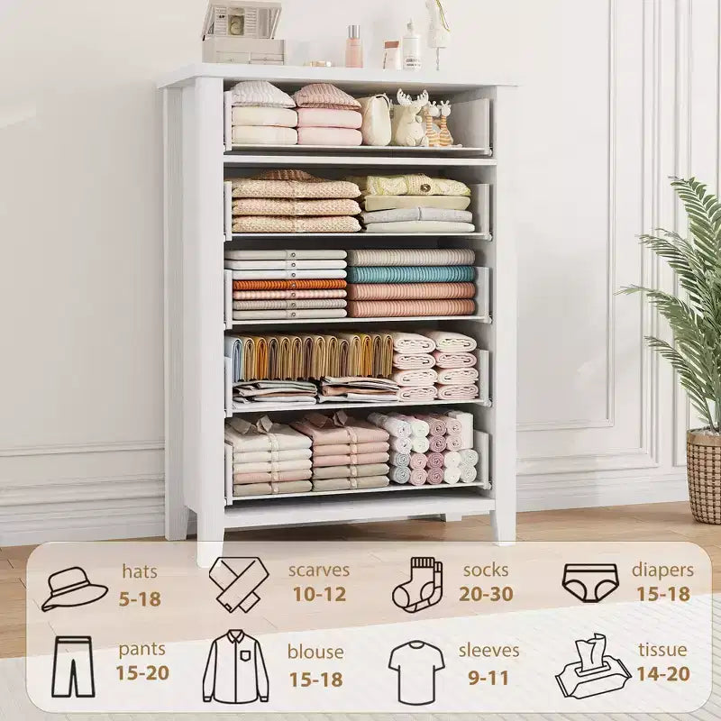 Commode de chambre verticale à 5 tiroirs en bois de ferme de 114,8 cm de haut avec rangement, meuble de rangement autonome pour chambre à coucher