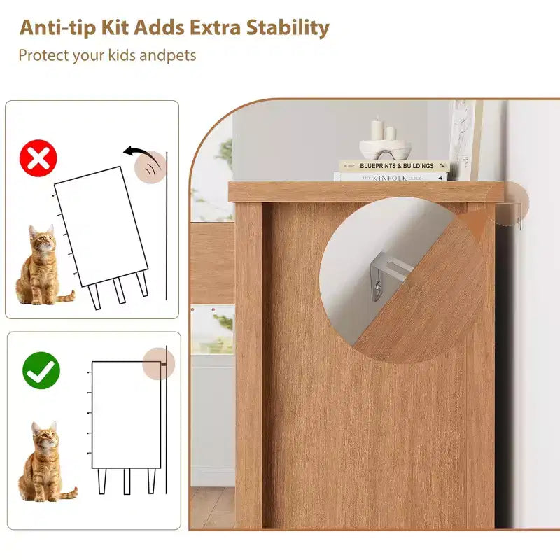 Commode de chambre verticale à 5 tiroirs en bois de ferme de 114,8 cm de haut avec rangement, meuble de rangement autonome pour chambre à coucher