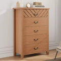 Farmhouse Wooden 45.2 Tall Vertical 5 Dresser Drawer for Bedroom with Storage Freestanding, Closet Storage Chest for Bedroom