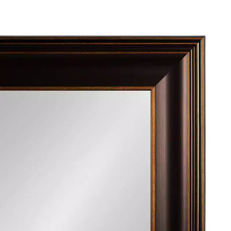 Miroir mural de salle de bain rectangulaire avec cadre étagé en bronze