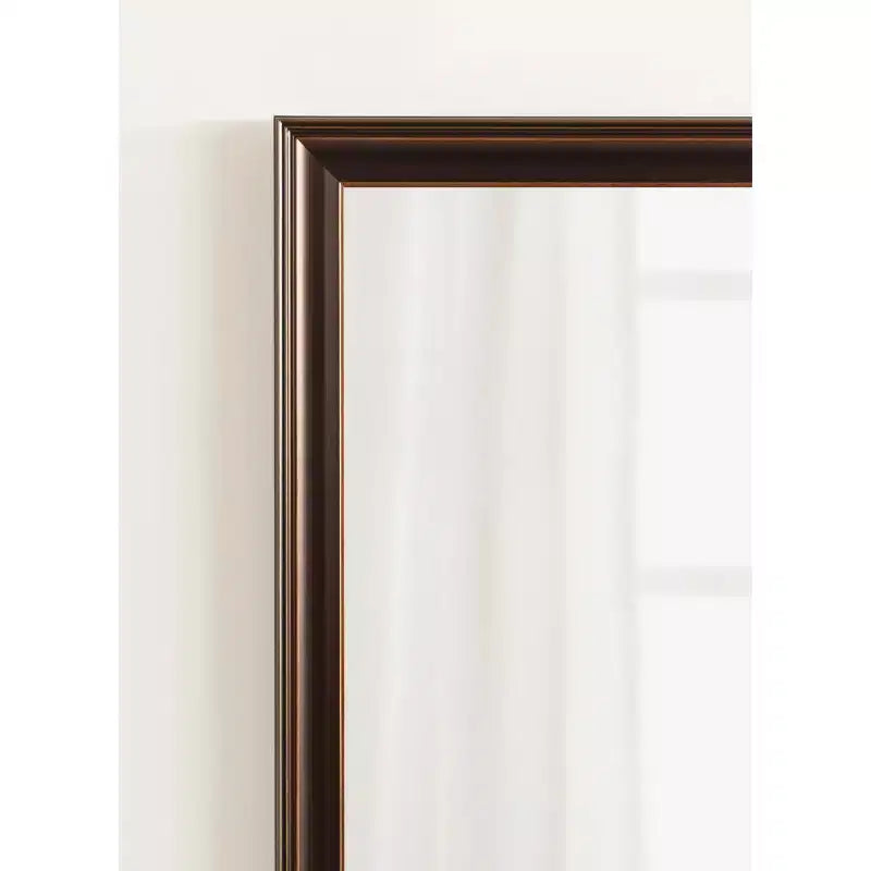 Miroir mural de salle de bain rectangulaire avec cadre étagé en bronze