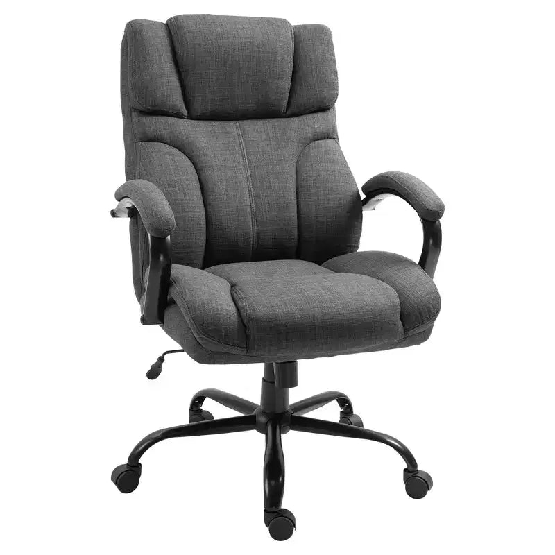 Fauteuil extra large et confortable avec hauteur réglable, accoudoir rembourré ergonomique, dossier croisé - Maison et bureau