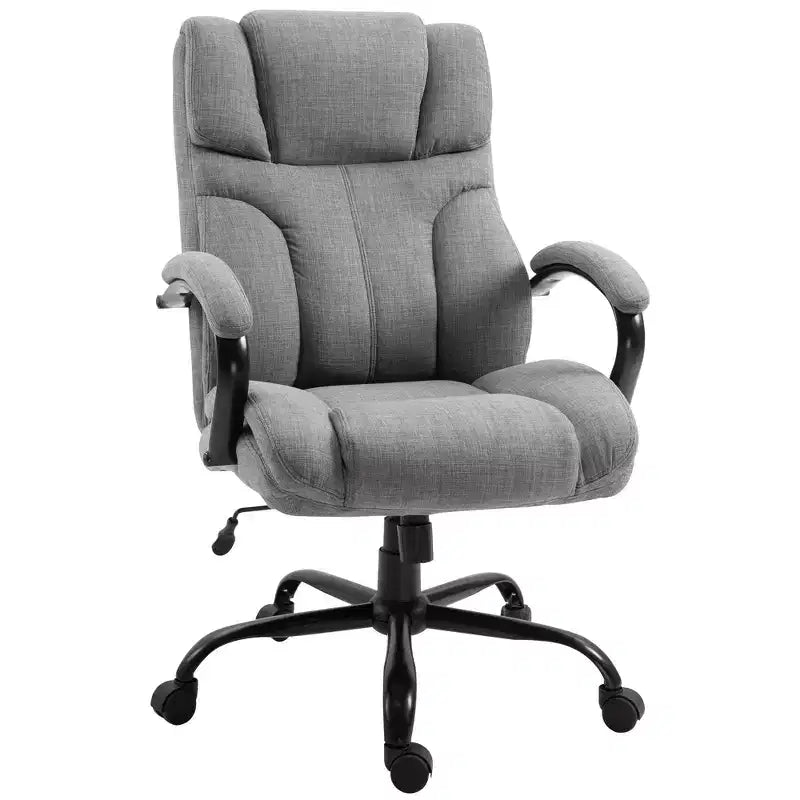 Fauteuil extra large et confortable avec hauteur réglable, accoudoir rembourré ergonomique, dossier croisé - Maison et bureau