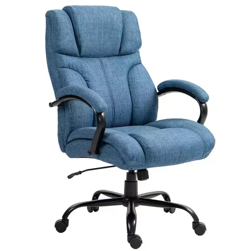 Fauteuil extra large et confortable avec hauteur réglable, accoudoir rembourré ergonomique, dossier croisé - Maison et bureau