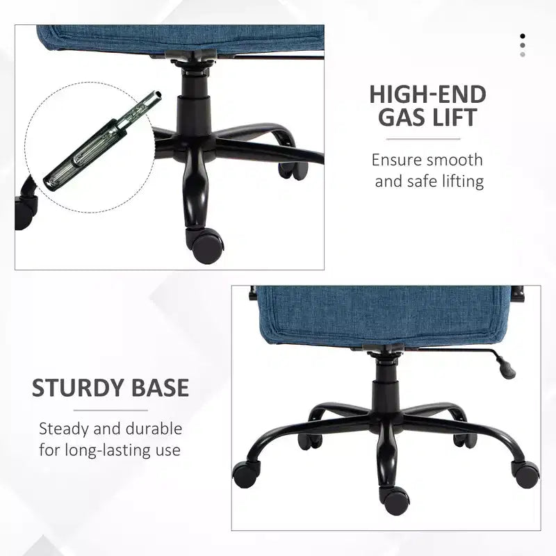 Fauteuil extra large et confortable avec hauteur réglable, accoudoir rembourré ergonomique, dossier croisé - Maison et bureau