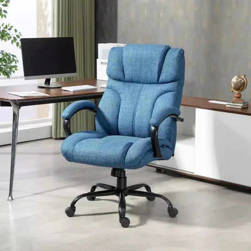 Fauteuil extra large et confortable avec hauteur réglable, accoudoir rembourré ergonomique, dossier croisé - Maison et bureau