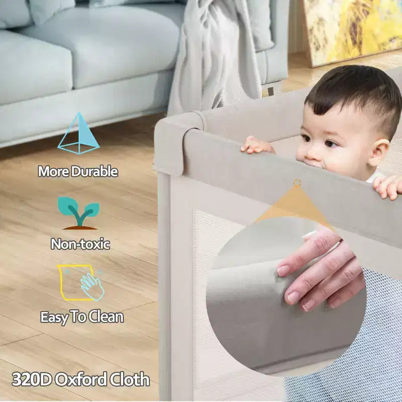 Parc pour bébé avec tapis 150x180 cm, clôture de sécurité pour centre d'activités intérieur et extérieur