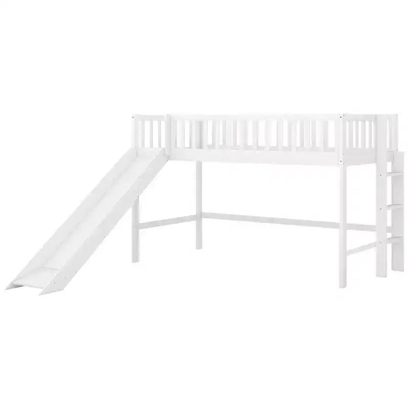 Lit mezzanine pour enfants double/complet avec toboggan, garde-corps de sécurité et échelle
