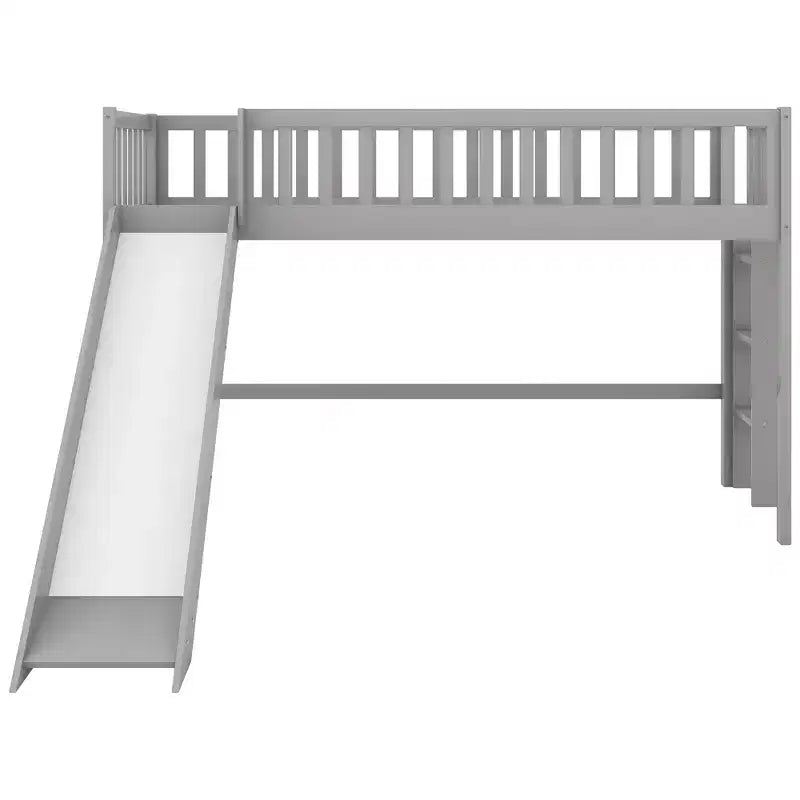 Lit mezzanine pour enfants double/complet avec toboggan, garde-corps de sécurité et échelle