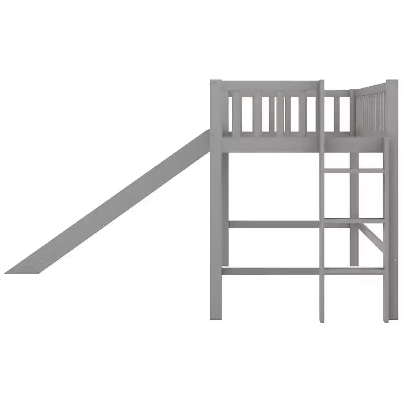 Lit mezzanine pour enfants double/complet avec toboggan, garde-corps de sécurité et échelle