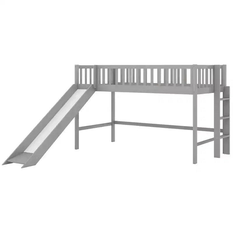 Lit mezzanine pour enfants double/complet avec toboggan, garde-corps de sécurité et échelle