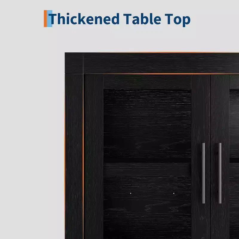 Buffet de 180 cm avec 4 portes, style moderne du milieu du siècle - Naturel