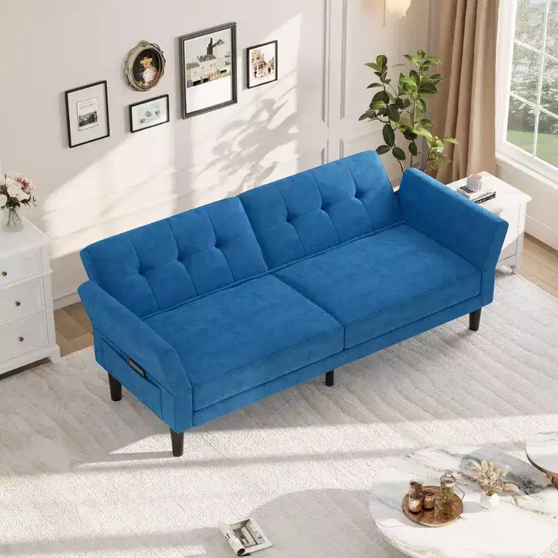 Canapé-lit futon 89, canapé-lit convertible avec dossier et accoudoirs réglables, canapé-lit futon moderne