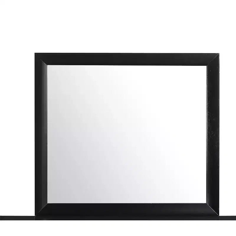 Miroir noir avec cadre en bois élégant, grand miroir moderne pour chambre ou décoration murale