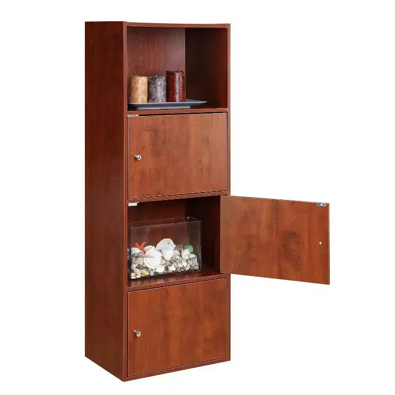 Meuble de rangement utilitaire en bois de bouleau de 91 cm (36 po) de hauteur x 61 cm (24 po) de largeur, avec 1 porte et 2 étagères