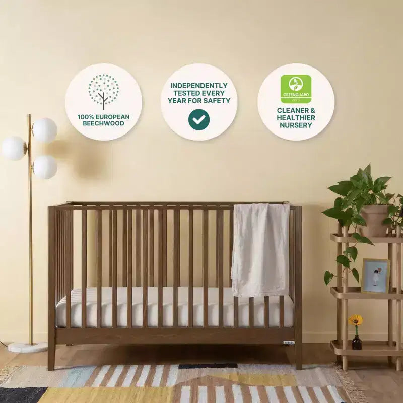 Lit bébé convertible 3-en-1, Fabriqué en Italie, Hêtre massif - Certifié GREENGUARD Gold