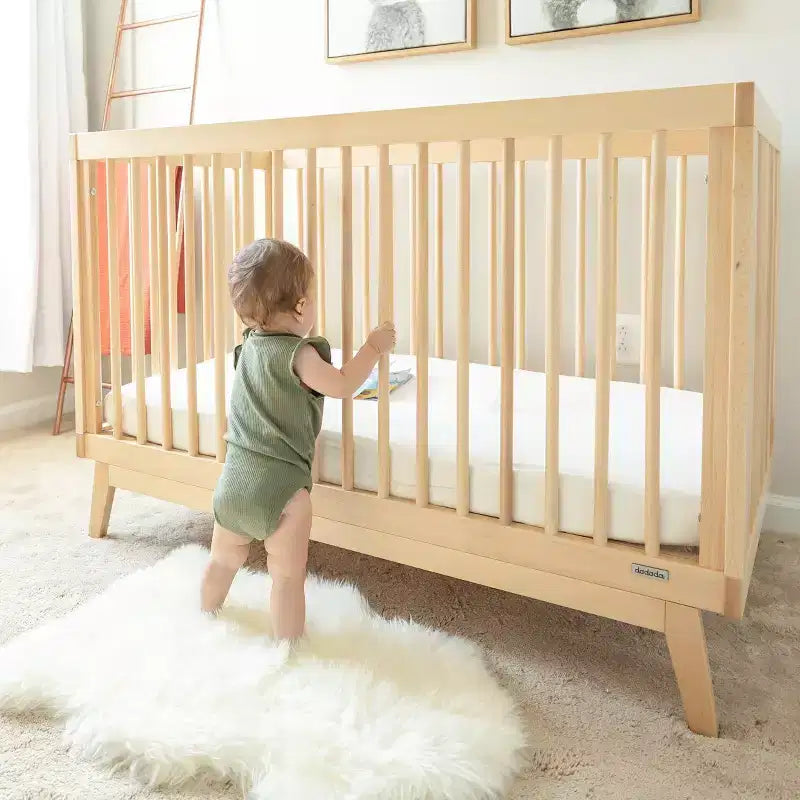 Lit de bébé convertible 3-en-1, en hêtre massif européen, fabriqué en Italie - GREENGUARD Gold