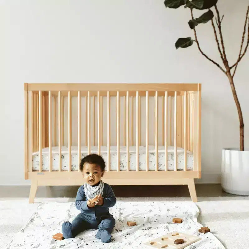 Lit de bébé convertible 3-en-1, en hêtre massif européen, fabriqué en Italie - GREENGUARD Gold