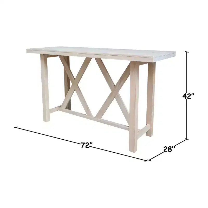 Table haute de bar inachevée en Parawood massif