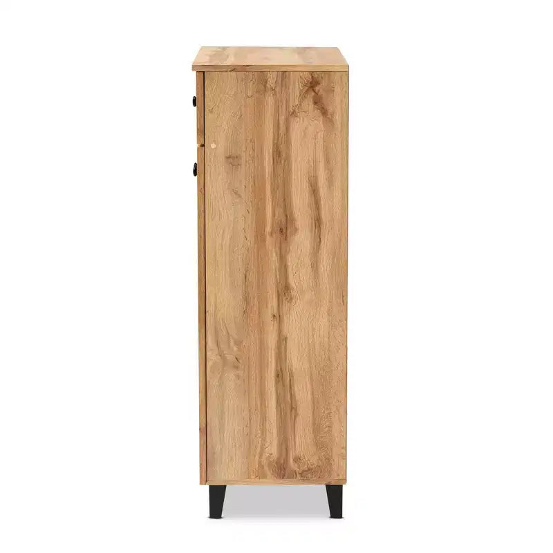 Meuble de rangement pour chaussures en bois avec 1 tiroir et 5 étagères - Chêne brun, Organiseur d'entrée
