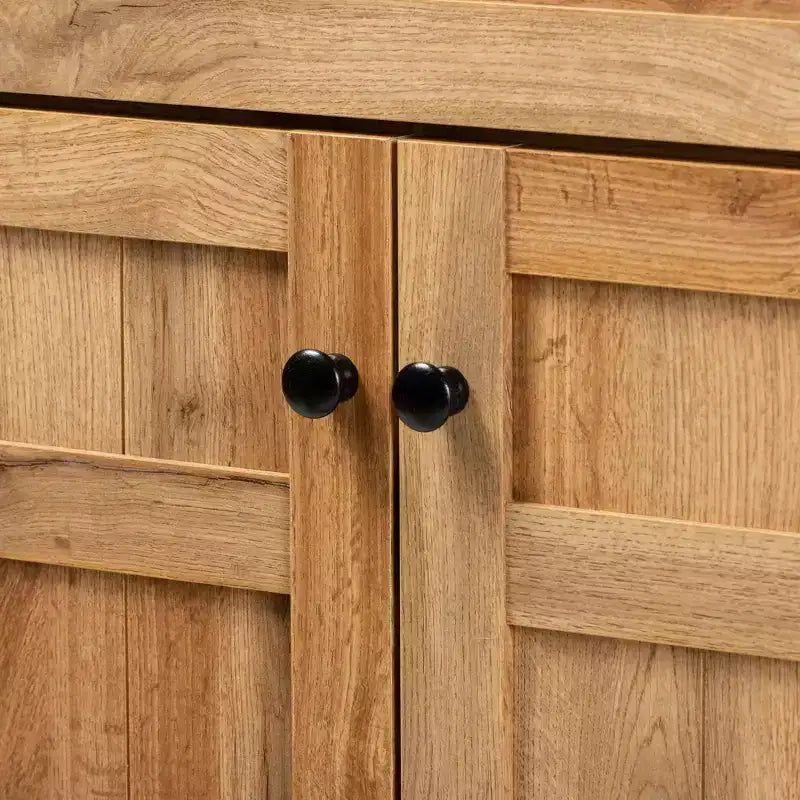 Meuble de rangement pour chaussures en bois avec 1 tiroir et 5 étagères - Chêne brun, Organiseur d'entrée