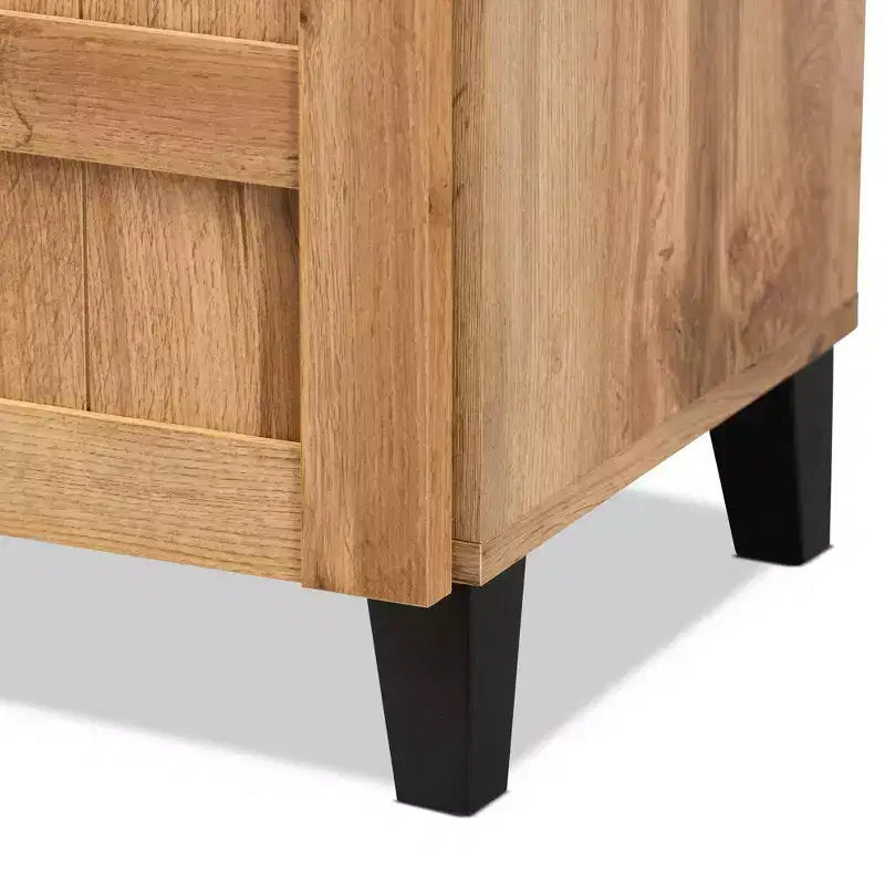 Meuble de rangement pour chaussures en bois avec 1 tiroir et 5 étagères - Chêne brun, Organiseur d'entrée