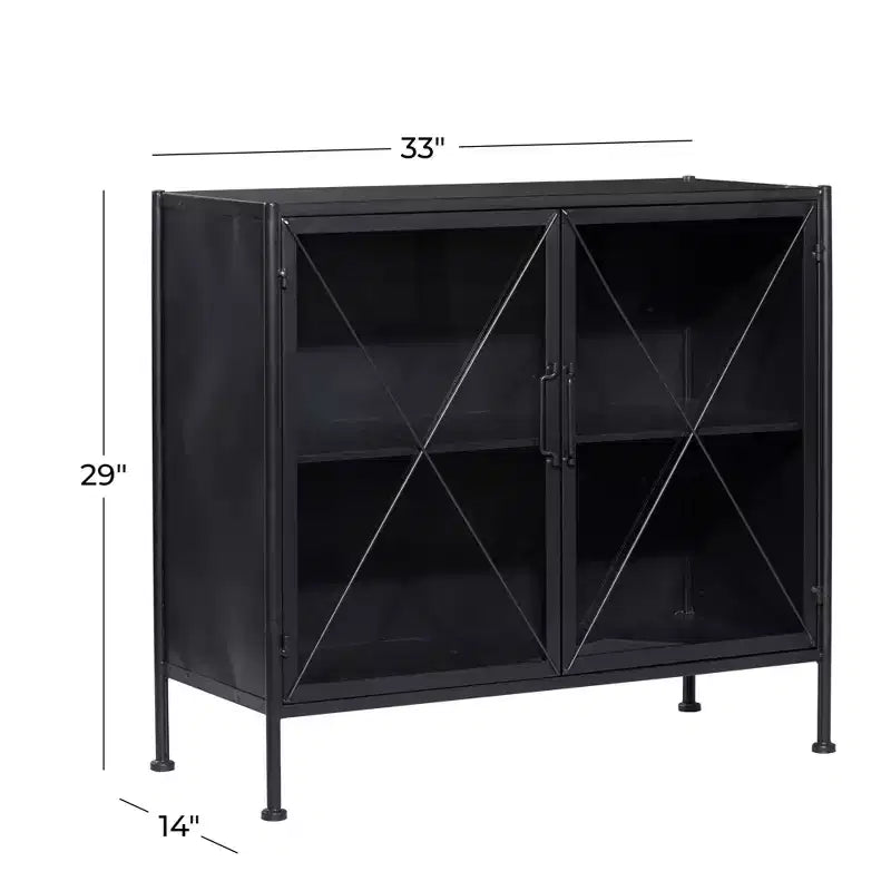 Meuble Industriel Métal Noir – Cadre en Fer, Design Ajoué, Aucun Assemblage Requis