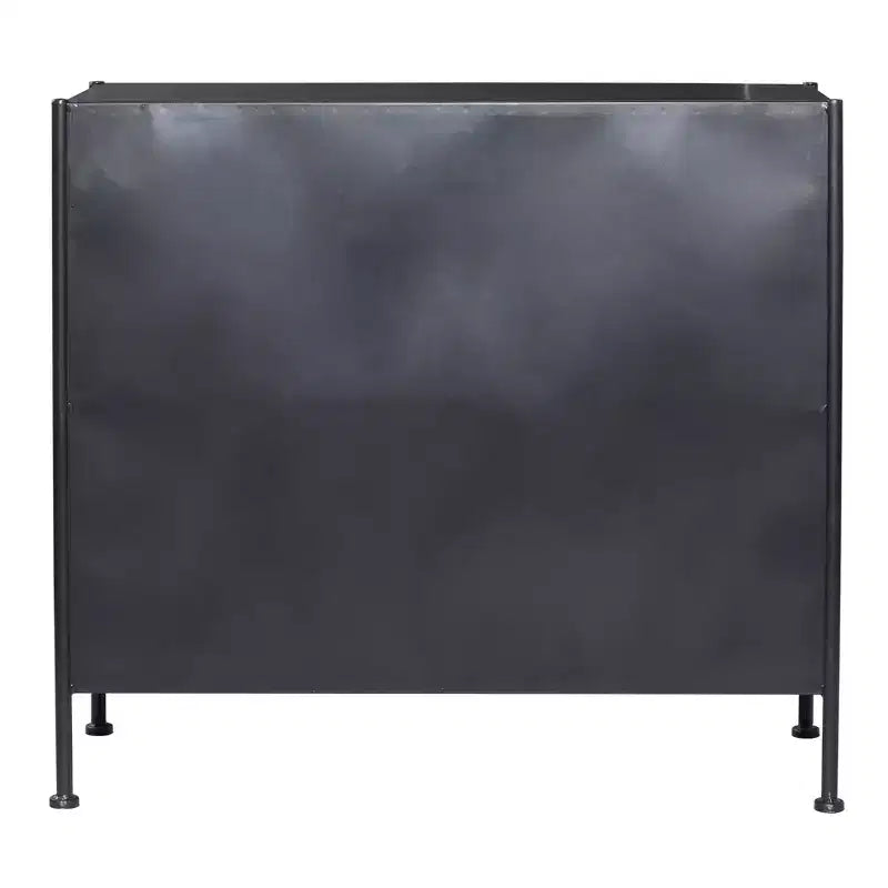 Meuble Industriel Métal Noir – Cadre en Fer, Design Ajoué, Aucun Assemblage Requis