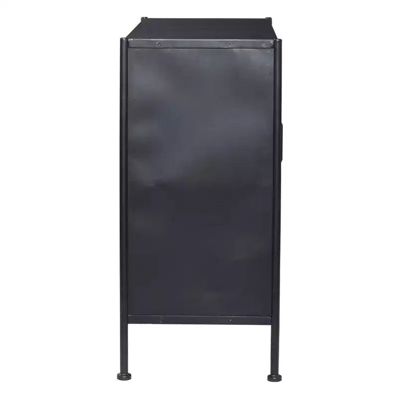 Meuble Industriel Métal Noir – Cadre en Fer, Design Ajoué, Aucun Assemblage Requis