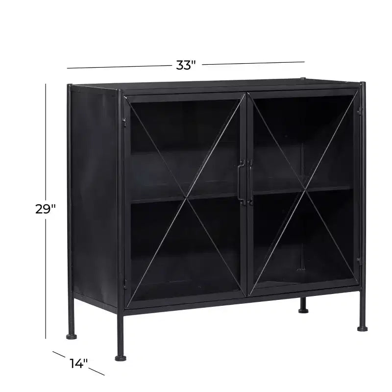 Meuble Industriel Métal Noir – Cadre en Fer, Design Ajoué, Aucun Assemblage Requis