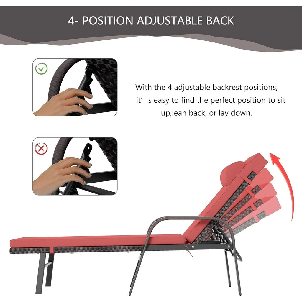 Ensemble de 3 chaises longues d'extérieur Kullavik